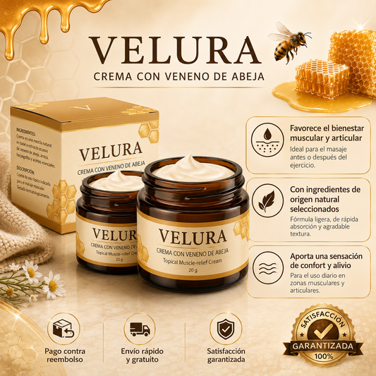 Velura- Crema Veneno de Abeja para aliviar el dolor muscular | 1+1 GRATIS | PAGO CONTRAREEMBOLSO