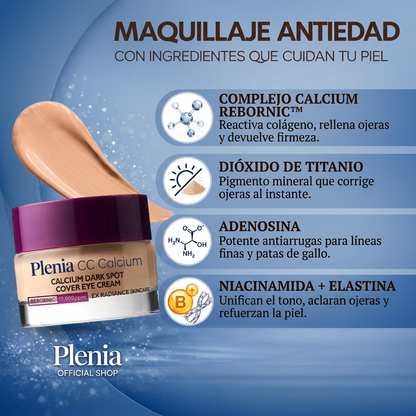 Plenia CC Calcium - Crema Correctora Instantánea de Ojeras | 1+1 GRATIS ADV