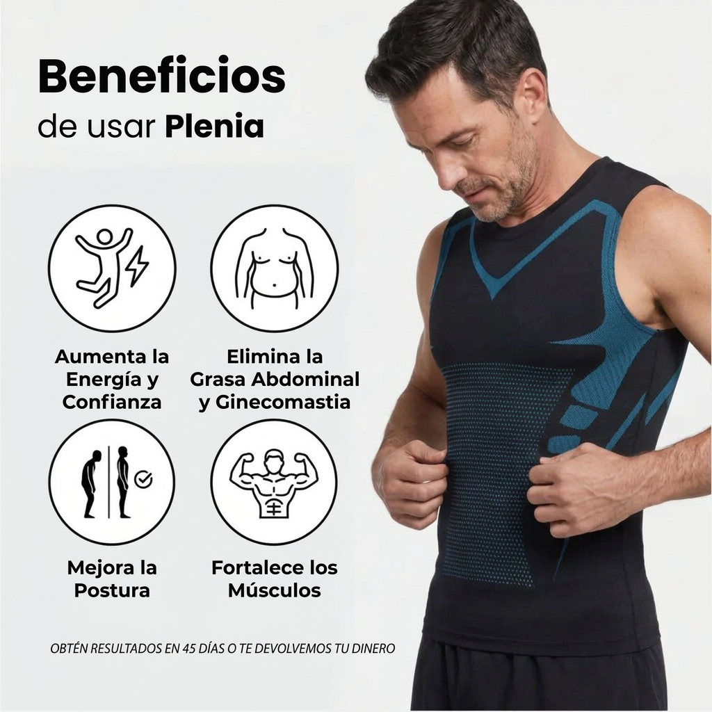 Plenia |Camiseta de Compresión para Hombre con Efecto Sauna