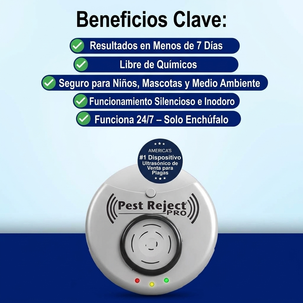 PestReject 2026 - Repelente Eléctrico de Plagas Mejorado