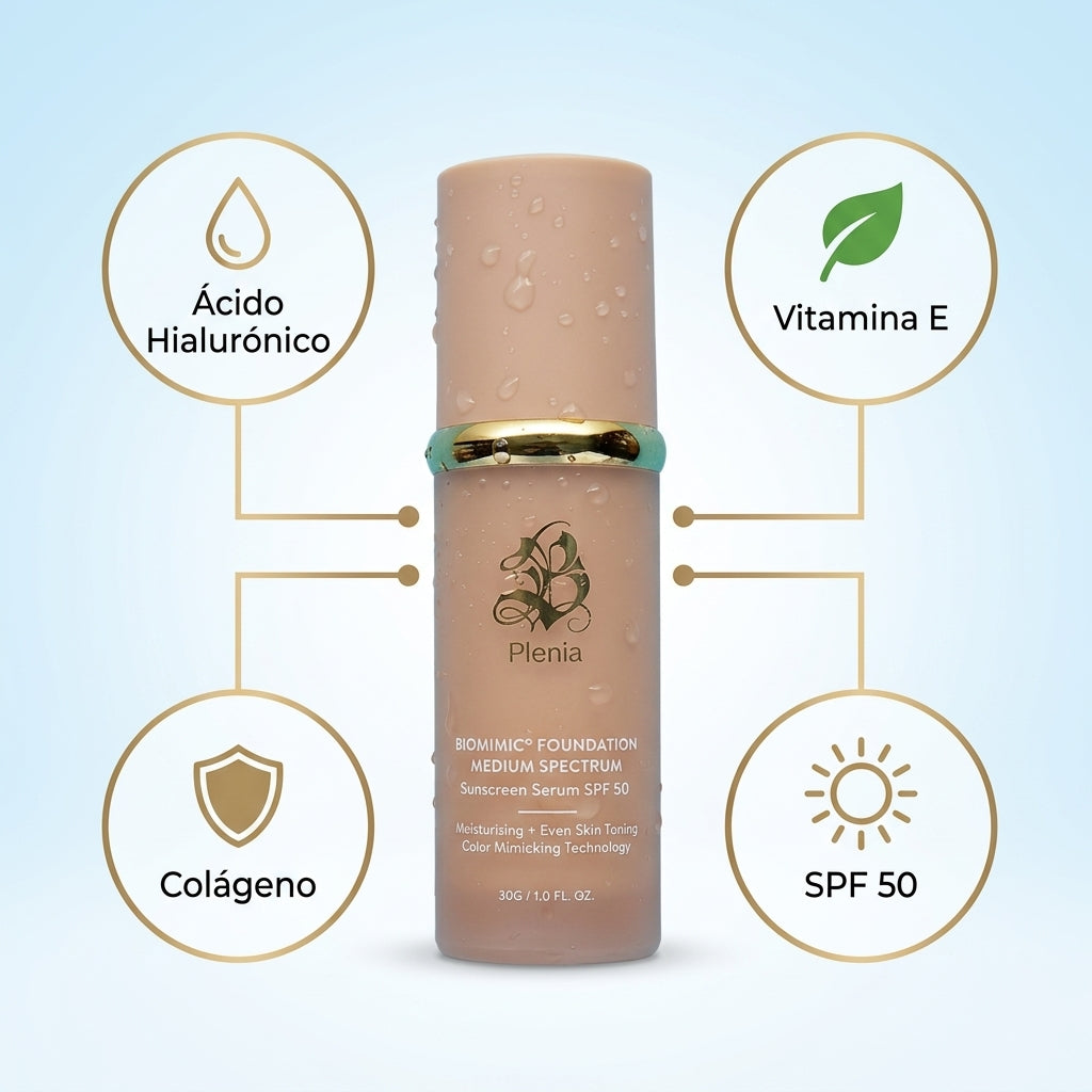 Plenia - Base 4 en 1 con Protección SPF 50